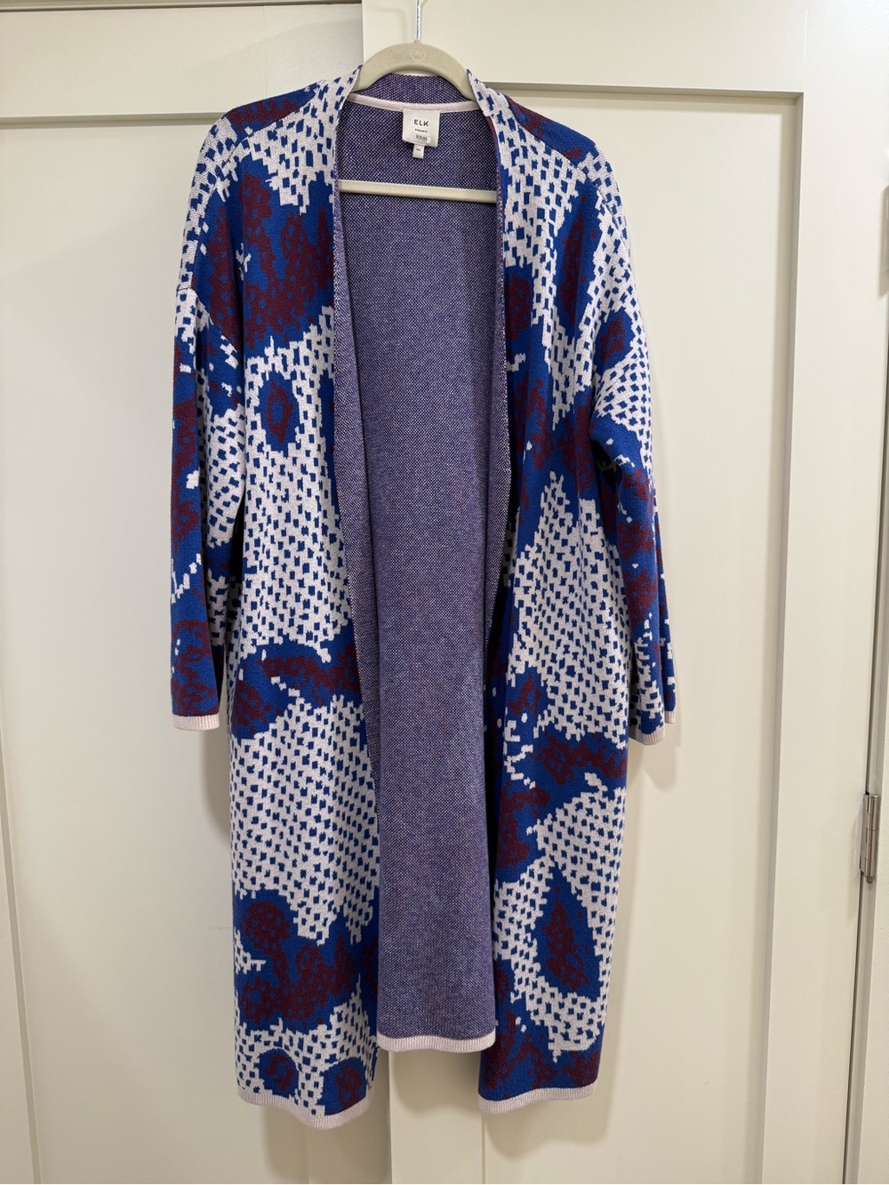 ELK Purple & White Knit Sweater Back Panel